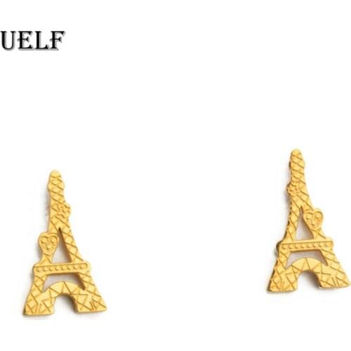 Uelf New Paris Eiffel Tower Earrings Lovely Geometric Gothic Jewelry Antique Design Architectural Pendant Stud Earrings Gifts