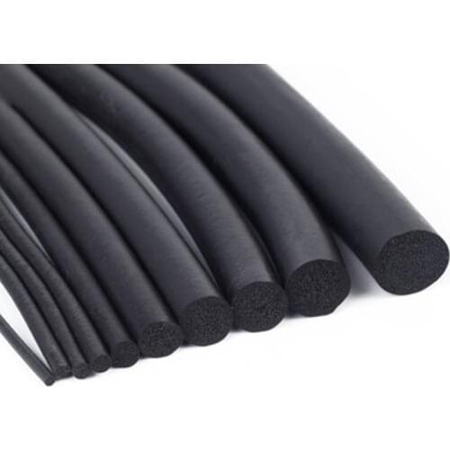 Black Foamed silicone rubber seal strip Round dia 3 4 5 6 7 8 mm Oring line cord Foaming rubber molding damper waterproof