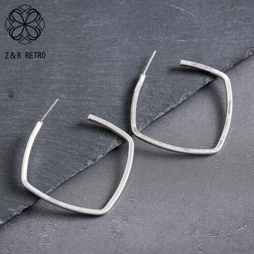 Vintage Drop Earrings Kpop Costume Jewelry for Women Square Pendientes Statement Geometric Suspension Goth Accessories brinco