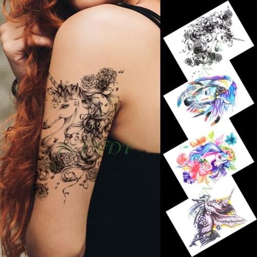 Waterproof Temporary Tattoo Sticker pegasus unicorn myth animal tatto flash tatoo fake tattoos for kids men women