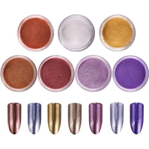 High Quality 2G/Jar Chrome Effect Mirror Powder Pigments Rose Gold Blue Mirror Nail Glitter Mermaid Laser Powder Chrome Pigment