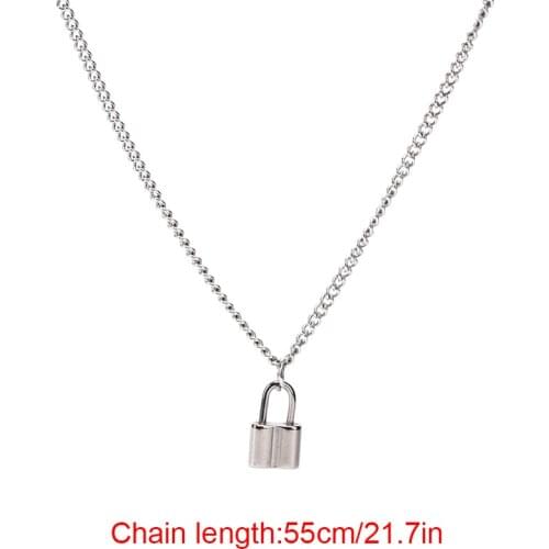 Women Men PadLock Chain Necklace Chunky Chain With Lock Pendant Necklaces Punk Hiphop Fashion Gothic Jewelry