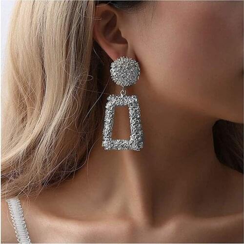2021 New Trend Uneven Design Earrings For Women Big Geometric Party Earring Girl Fashion Jewelry On Ear Trinket