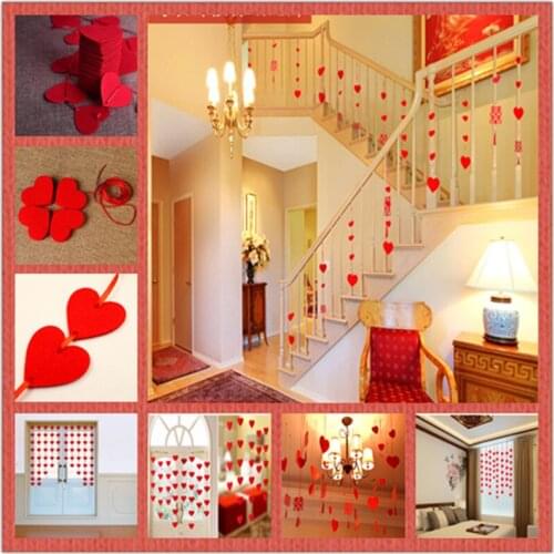 1pcsHeart-shaped paper wreath 4M multicolored wreath wedding party banner hanging wreath shower door decoration 5ZSH282