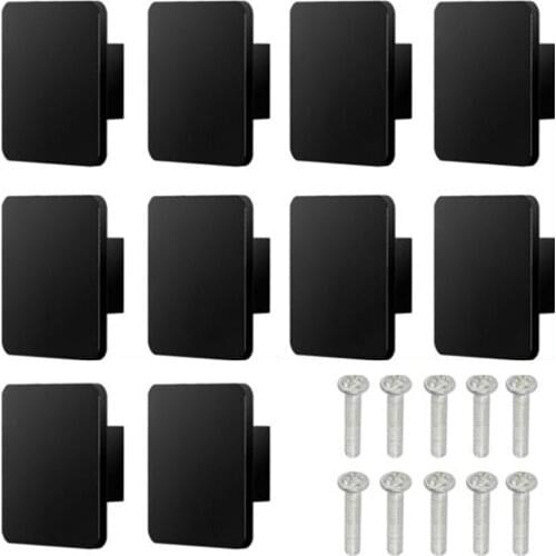 10Pcs Square Knob Matte Black Door Knob Kitchen Antique Cabinet Modern Wardrobe Drawer Handles Decor Big Deal