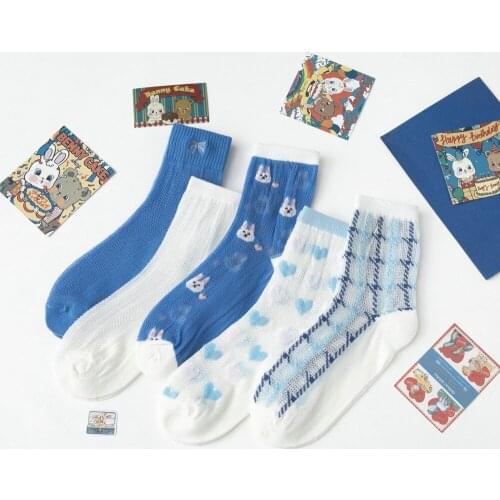 10 Pieces=5 Pairs Fashion Women Socks New Spring Girls Cotton Socks Color Novelty Women Cute Sweet Crew Socks Casual Funny Socks