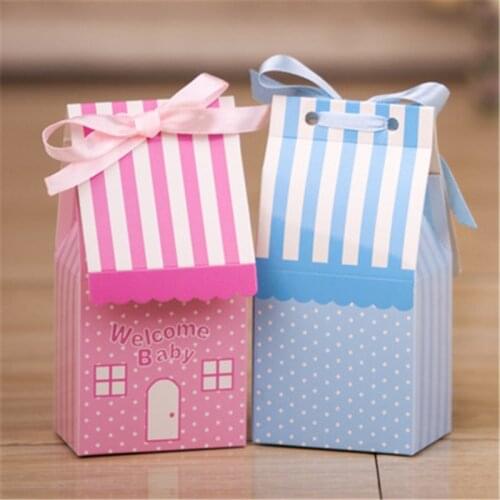 100pcs/lot Creative Candy Boxes Birthday Wedding Favors Party Gift Supplies Paper House Candy Packages Free Shipping