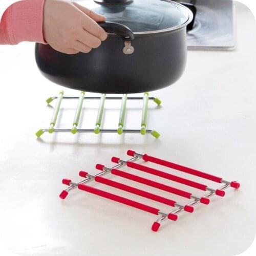 100pcs/lot Stainless Steel Silicone Mat For Pot Heat Insulation Dining Table Mats Placemats Green Red Pad Placemat Creative