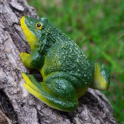 1x Green Frog Resin Ornament Craft for Home Garden Yard Scene DIY Accessory