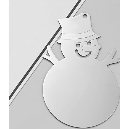 2pcs/lot Mirror Polish Stainless Steel Snowman Charms Big Pendant For Home Xmas Tree Hanging Gifts
