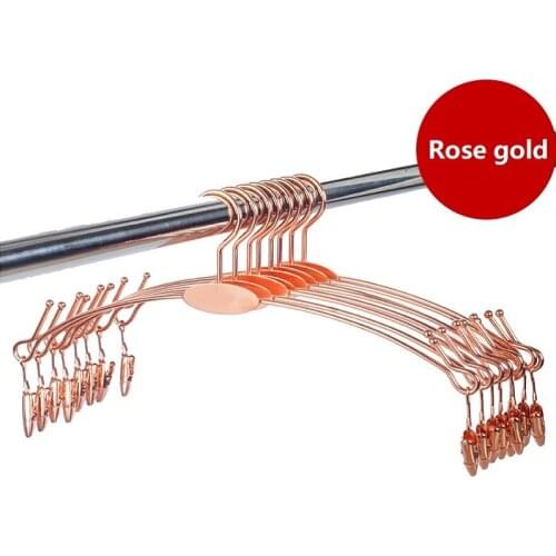 20Pcs/Set Rose Gold Hangers Metal Bold Non-slip Underwear Alloy Hanger Bra Clothespin Bra Underwear Closet Organizer Drying Rack