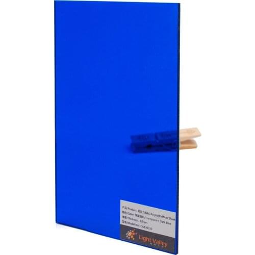 Acrylic/PMMA Cast Transparent/Tinted Color Sheets 3.0mm for Jewelries, Crafts, Art Works, Decoration - Lake Blue (302)