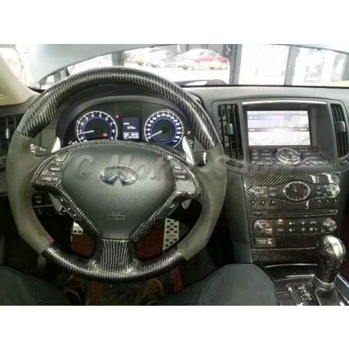 Car Accessories Dry Carbon Fiber Interior Trim 10pcs Fit For 2014-2015 Infiniti Q50 Sedan LHD Interior Trim Cover Kit