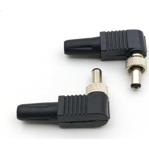 20pcs Lockable 5.5mm x 2.1mm DC Power right angle Plug Panel Mount Connectors