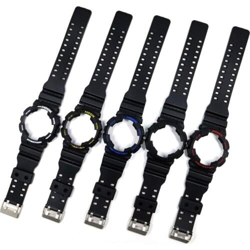 Black resin strap case for Casio G SHOCK GA110/100 mens sports waterproof watch with accessories pin buckle Silicone strap