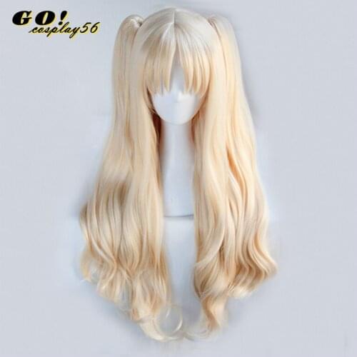 FGO Fate Grand Order Ereshkigal Cosplay Wig Servant Lancer Ponytails Light Blonde Facial Hair