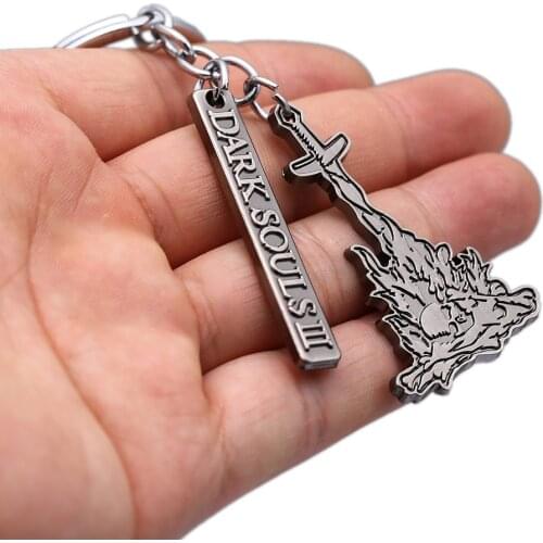 HSIC Game Jewelry Dark Soul 3 Keychains Bonfire Keyring Holder PS4 Metal Pendant For Fans Men porte clef llaveros Souvenir HC127