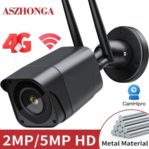 5MP Wireless 3G 4G SIM Card WIFI Security IP Camera H.265 1080P HD Mini Outdoor Video Bullet Home Surveillance Cam CamHi APP