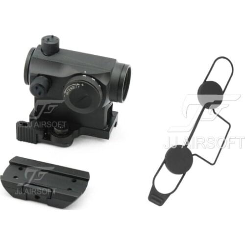 JJ Airsoft 1x24 Red Dot with QD Riser Mount , Low Mount (Black/Silver/Tan)