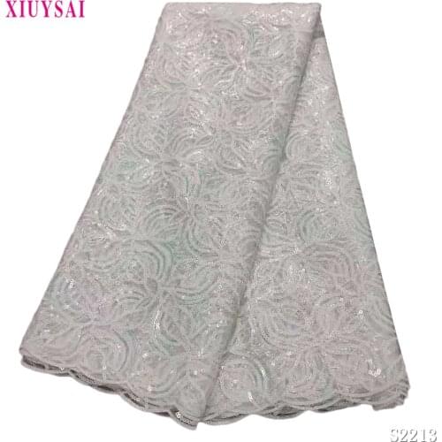 Cheap Price African Sequins Net Lace Fabric 2021 High Quality Lace Elegant Nigerian Wedding Sewing French Tulle Lace