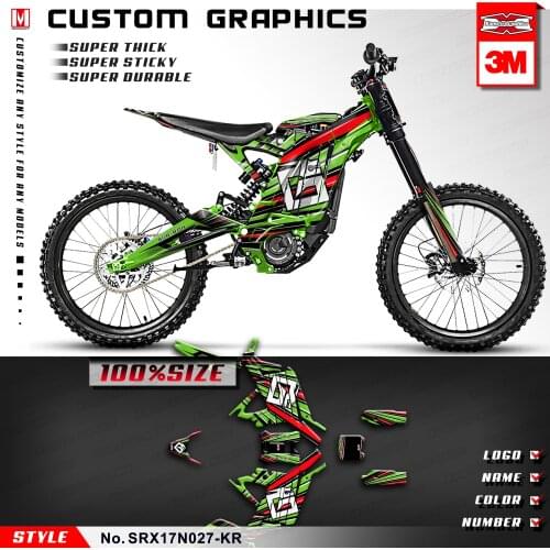 KUNGFU GRAPHICS Vinyl Decals Green Stickers Kit for Sur-Ron Light Bee X/S Electric Bike (Style No. SRX17N027-KR)