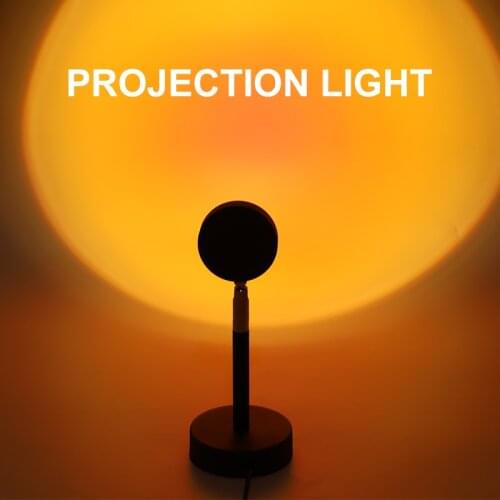 USB Button Rainbow Sunset Projector Lamp Atmosphere Led Night Light Home Coffe Shop Background Wall Home Decoration Color Lamp