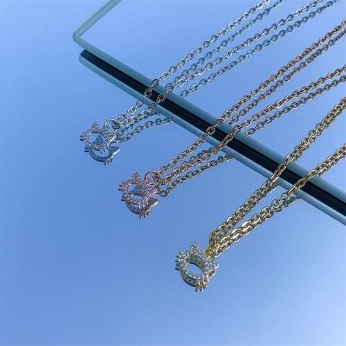 Fashion Cartoon charm Necklace Cute Hollowed Kitty Cat Pendant Kids Girls Chokers Statement Necklace Lucky Girl