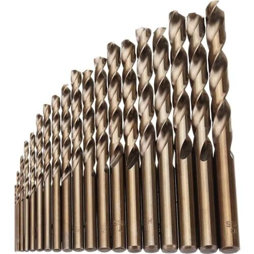 MOYOTEC 19PCS 1-10mm HSS M35 Cobalt Twist Drill Bit Set for Metal Wood Drilling Tools Set Kit Parts Accessories