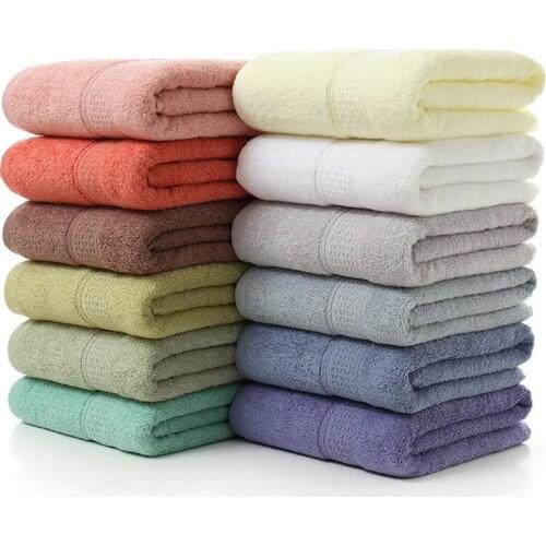 3 Piece Towel Set Solid Color Pure Cotton Large Thick Bath Towel Bathroom Hand Wash Face Bath Towel Adult Household Child