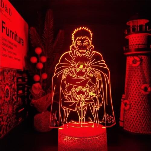 Naruto 3d Night Light Uzumaki Naruto Grow Up LED Lamp Home Decoration Manga Lighting Cartoon Anime Figure Lampara Manga Lampe