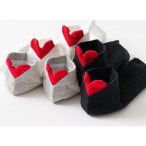 New Women Socks Casual love low Tube Ankle socks Heart shaped Print Cotton Fashion Comfortable Summer Breathable Girls Socks