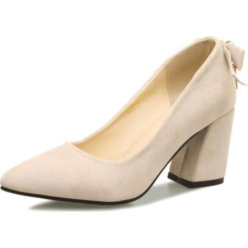 The spring of 2018 the new thick with high heel fashion head size 46 single shoe size 32-1814