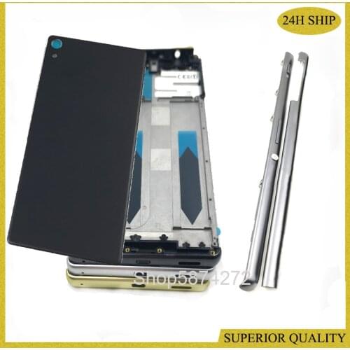 Full Housing Middle Front Frame Bezel Housing For Sony Xperia XA Ultra C6 F3215 F3216 F3212 + Side Rail Stripe with Side Buttons