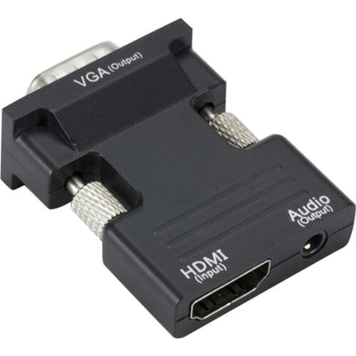 Portable Computer Connectors 720P/1080i/1080P 3.5mm Portable 1080P HDIM to VGA Adapter Converter with Audio Output Cable Wire