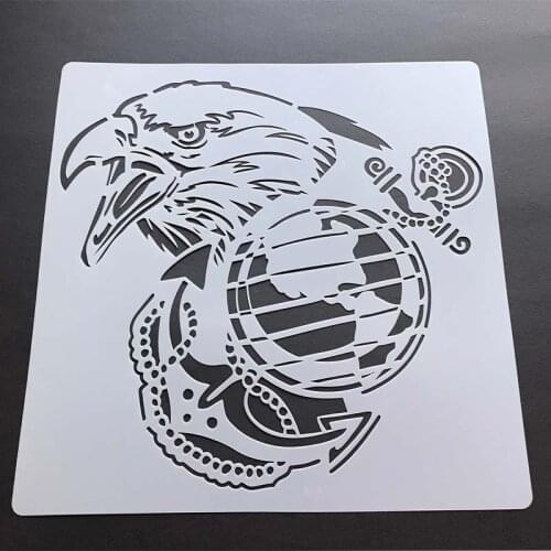 7pcs 12inch American Theme Air Brush Layering Stencils Spray Painting Stencil Wall Paint Template Board USA Graffiti Home Decor