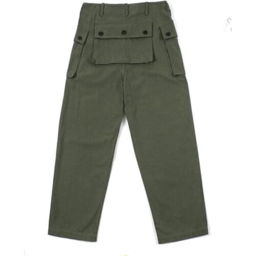 USMC HBT Pants American Army World War II Marine Corps Big Pocket Outdoor Climbing Mens Casual Trousers Herringbone Overalls