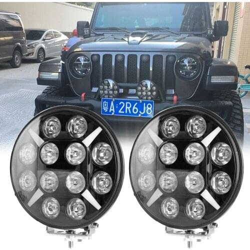 Waterproof 9inch 120W Round Off Road Flood Spot Combo beam DRL Led Work Lights White 6000k for Jeep Truck Bumper Driving