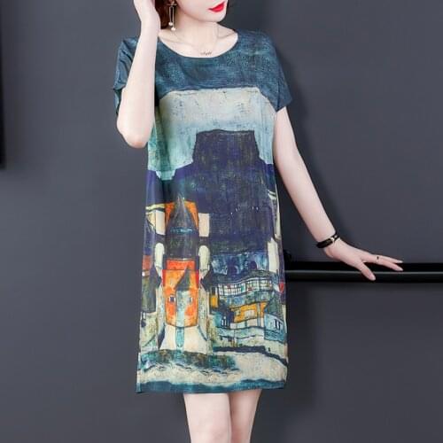 2021 Summer High Quality Gray Mulberry Silk Dress Fashion Vintage 4XL Plus Size Runway Midi Dress Elegant Women Bodycon Vestidos