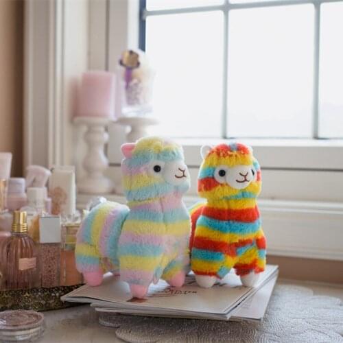 1pc 20-50cm Cute Rainbow Alpaca Plush Dolls Baby Kids Animal Toy Pillow Stuffed Soft Toy Lovely Appease Pillow Xmas Gift