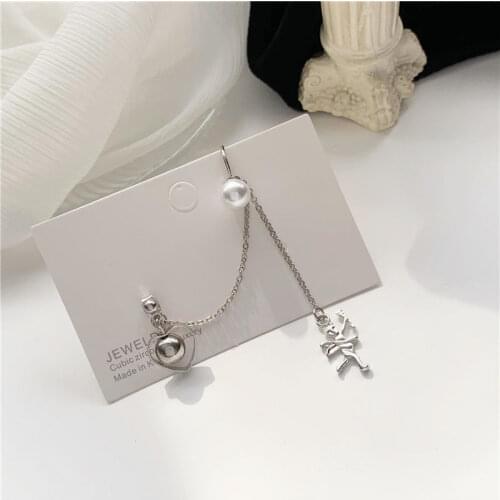 1pcs Earrings Sale Korean Version Of Fashion New Personality Chain Love Super Fairy Elves One-piece Girl Tassel Earrings Kupe