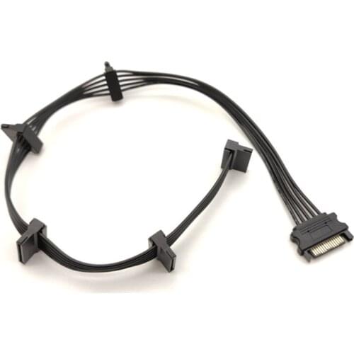1PCS 4Pin 18AWG Hard Drive Power Splitter To 5-port 15Pin SATA Power Cord Is Suitable For DIY PC Server Hard Drive Power Supply