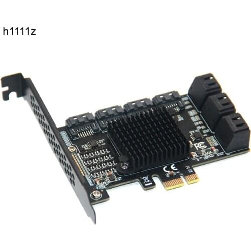 Chia Mining 10 Ports SATA PCI-E Adapter PCI Express X1 to SATA 3.0 6Gbps Rate Expansion Card Controller with Low Profile Bracket