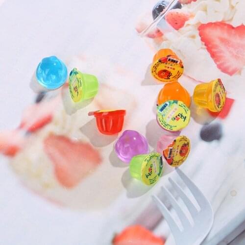 10Pcs Simulation Cute Jelly Resin Cabochons Pretend Food Play DIY Scrapbooking Jewelry Making Kid Toys Doll House Accessories