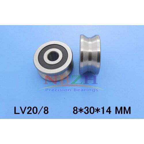 10pcs High Quality Abec-5 Z2v2 V Groove Guide Roller Bearings Lv20/8 Zz V-30 Rv20/8-10 8*30*14 Precision Double Row Balls