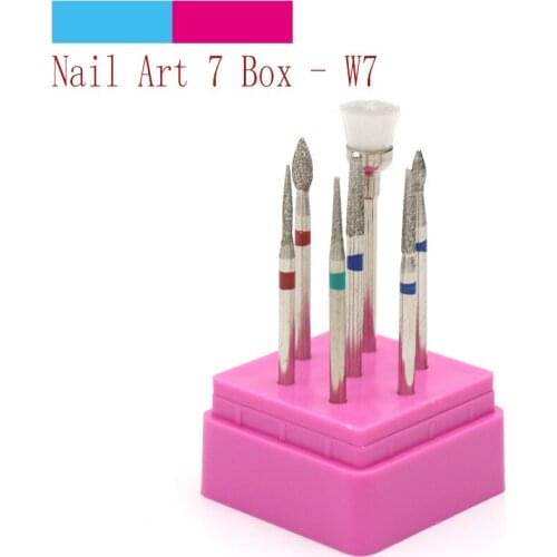7pcs/set Tungsten Steel Nail Grinding Head Milling Manicure Cutter Pedicure Machine Sander Nail Drill Bit Device Electric Tools