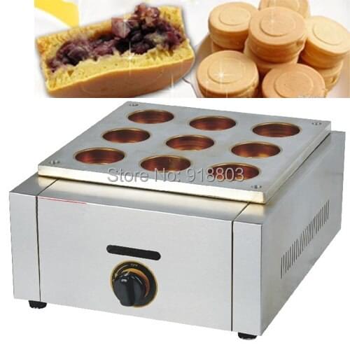 LPG Gas Commercial Use 9pcs Red Bean Waffle Maker Iron