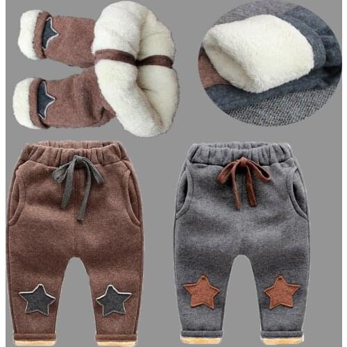 BibiCola 1-5yrs Boys Winter Pants New Autumn Winter Kids Pants Children Boy Warm Cashmere Velvet Trousers for Baby Boys Leggings