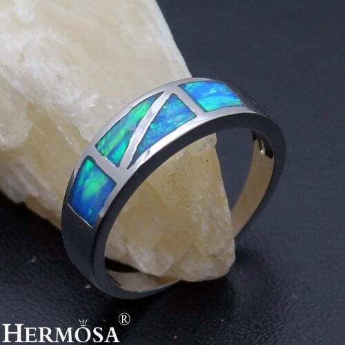Hermosa Big Promotion Special Design Natural Australian Opal Engagement Hot Ring Size 8 DF87