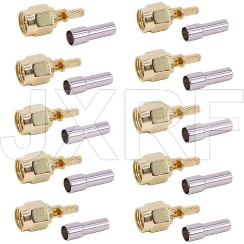 JX 10PCS RF connector SMA male Crimp for RG316 RG174 Coaxial Cable fast ship