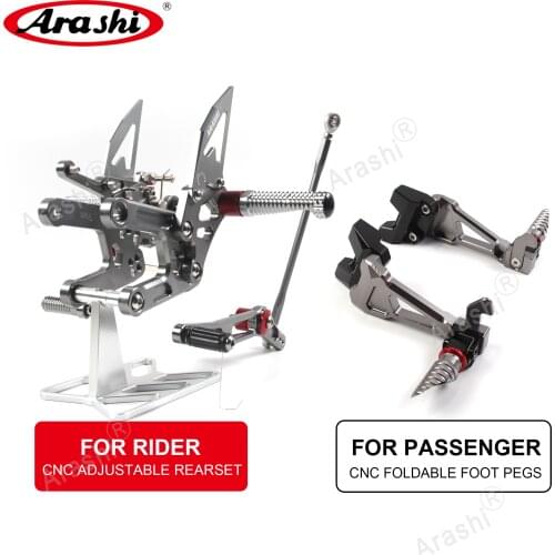 Arashi Motorcycle Footrests Rear Set CNC Adjustable Rearset Foot Pegs Rear Pedal For YAMAHA YZF R6 2006 - 2016 YZF-R6 2007 2008